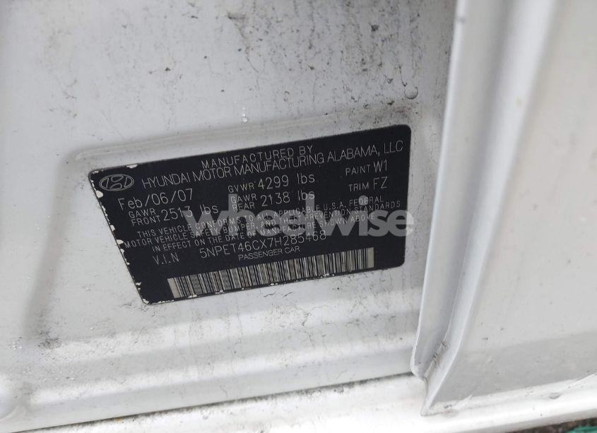 Photo 9 of 2007 Hyundai Sonata GLS (VIN 5NPET46CX7H285468)