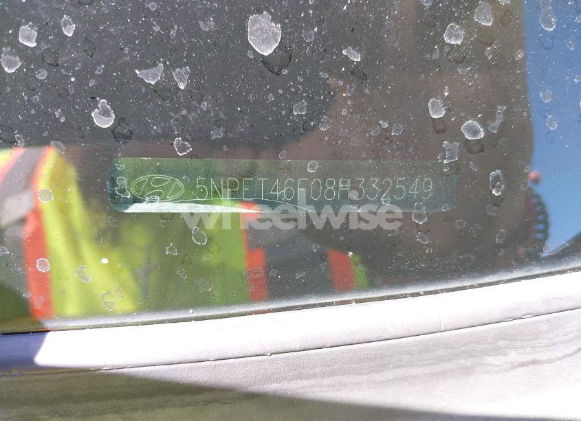 Photo 9 of 2008 Hyundai Sonata GLS V6 (VIN 5NPET46F08H332549)