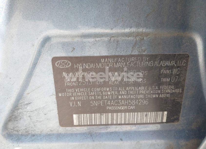 Photo 9 of 2010 Hyundai Sonata GLS (VIN 5NPET4AC3AH584296)