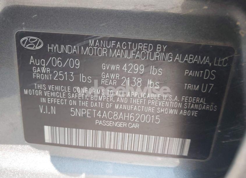 Photo 9 of 2010 Hyundai Sonata GLS (VIN 5NPET4AC8AH620015)