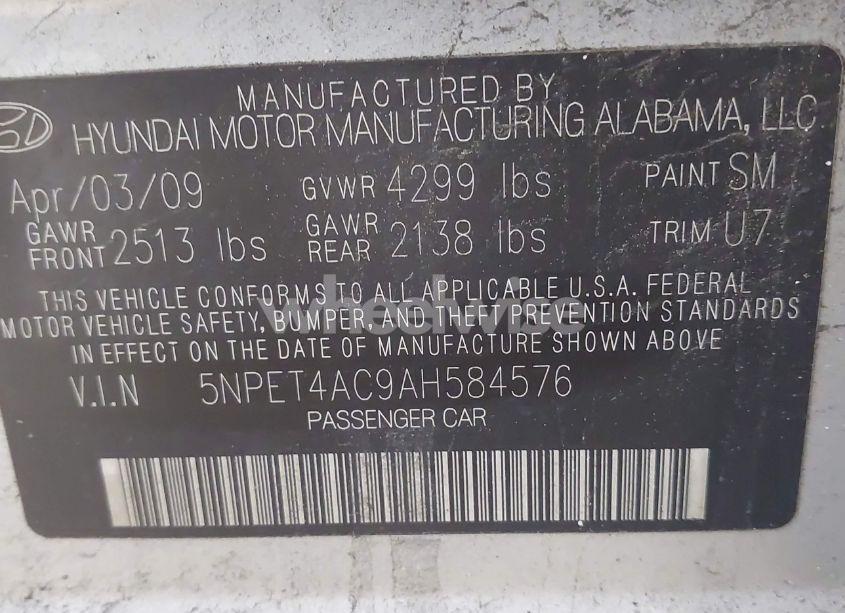 Photo 9 of 2010 Hyundai Sonata GLS (VIN 5NPET4AC9AH584576)