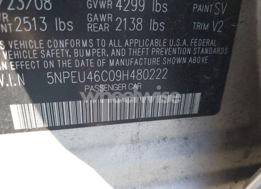 Photo 9 of 2009 Hyundai Sonata LIMITED (VIN 5NPEU46C09H480222)