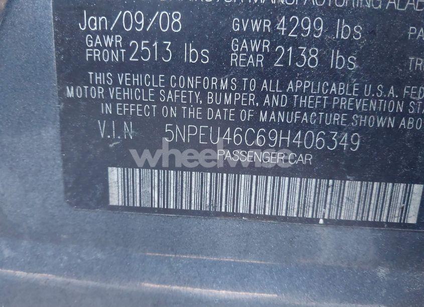 Photo 9 of 2009 Hyundai Sonata LIMITED (VIN 5NPEU46C69H406349)