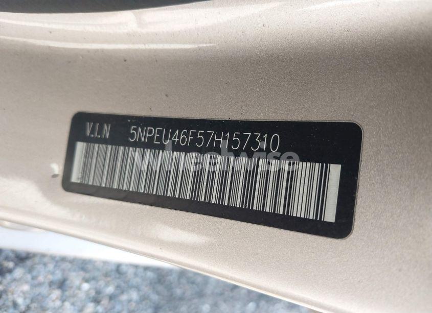 Photo 9 of 2007 Hyundai Sonata LIMITED/SE V6 (VIN 5NPEU46F57H157310)