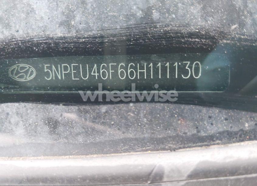 Photo 9 of 2006 Hyundai Sonata GLS V6/LX V6 (VIN 5NPEU46F66H111130)