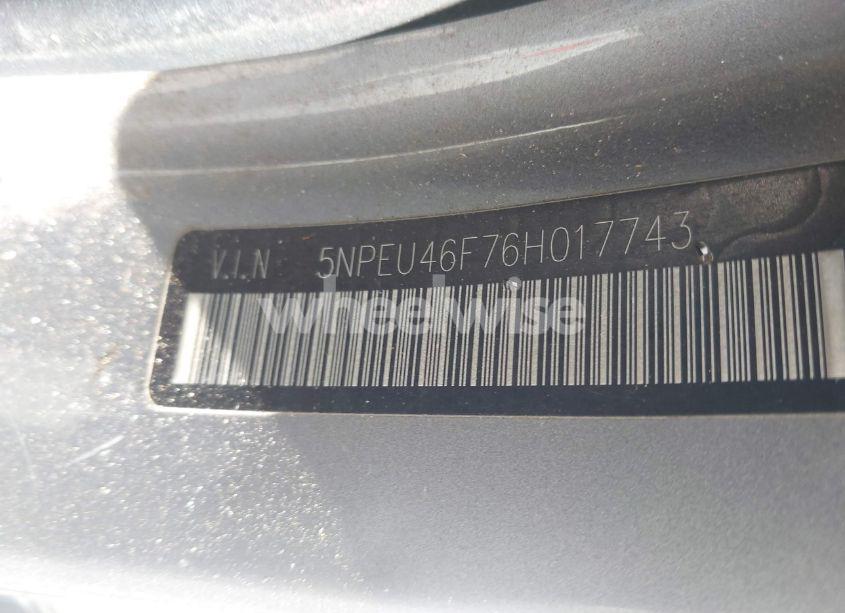 Photo 9 of 2006 Hyundai Sonata GLS V6/LX V6 (VIN 5NPEU46F76H017743)