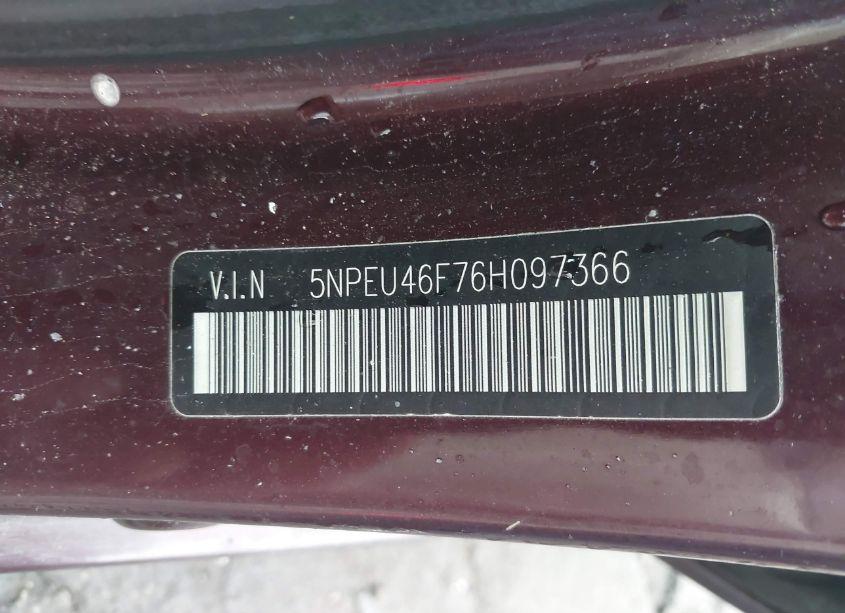 Photo 9 of 2006 Hyundai Sonata GLS V6/LX V6 (VIN 5NPEU46F76H097366)
