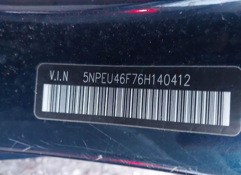 Photo 9 of 2006 Hyundai Sonata GLS V6/LX V6 (VIN 5NPEU46F76H140412)