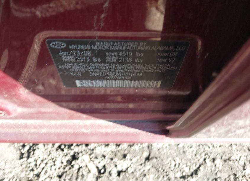 Photo 9 of 2009 Hyundai Sonata LIMITED V6 (VIN 5NPEU46F89H411644)