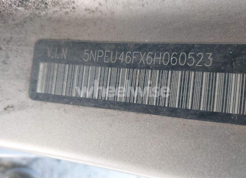 Photo 9 of 2006 Hyundai Sonata GLS V6/LX V6 (VIN 5NPEU46FX6H060523)