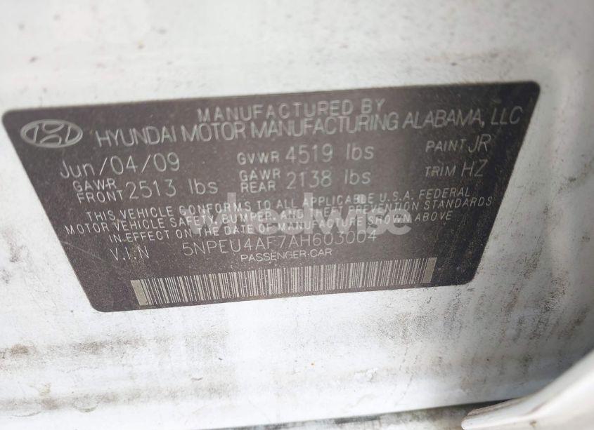 Photo 9 of 2010 Hyundai Sonata LIMITED V6 (VIN 5NPEU4AF7AH603004)