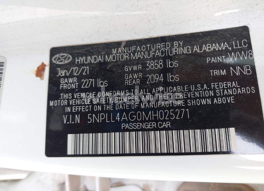 Photo 9 of 2021 Hyundai Elantra SE (VIN 5NPLL4AG0MH025271)