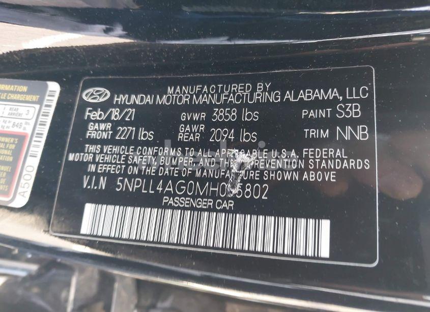Photo 9 of 2021 Hyundai Elantra SE (VIN 5NPLL4AG0MH035802)
