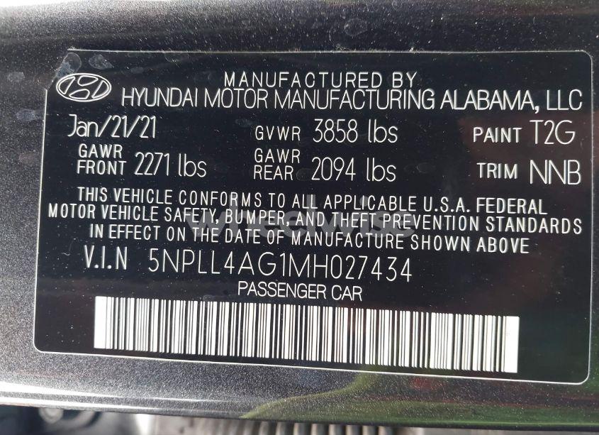 Photo 9 of 2021 Hyundai Elantra SE (VIN 5NPLL4AG1MH027434)
