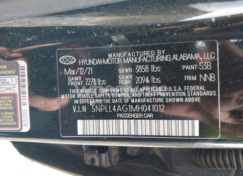 Photo 9 of 2021 Hyundai Elantra SE (VIN 5NPLL4AG1MH041012)