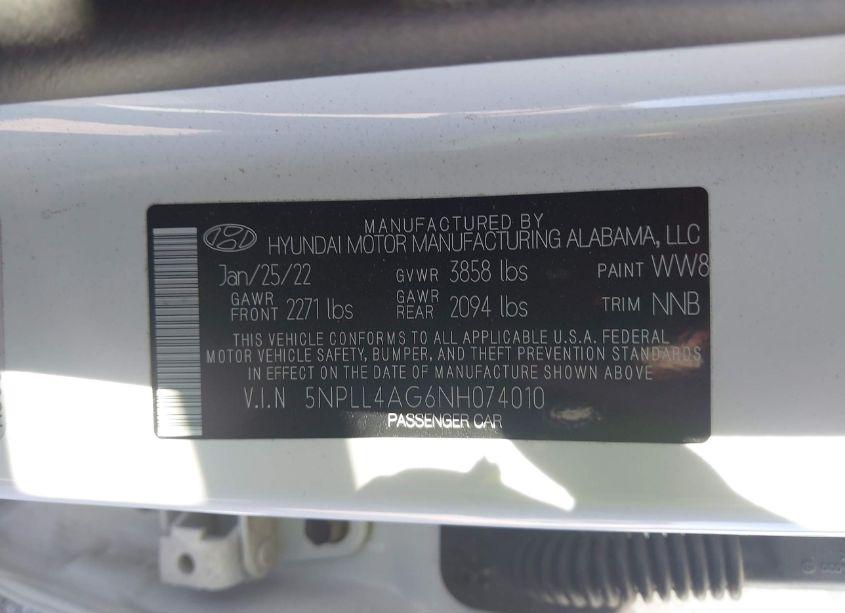 Photo 9 of 2022 Hyundai Elantra SE (VIN 5NPLL4AG6NH074010)