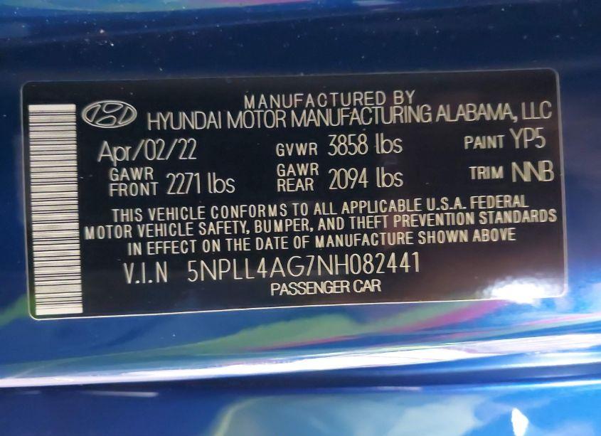 Photo 9 of 2022 Hyundai Elantra SE (VIN 5NPLL4AG7NH082441)