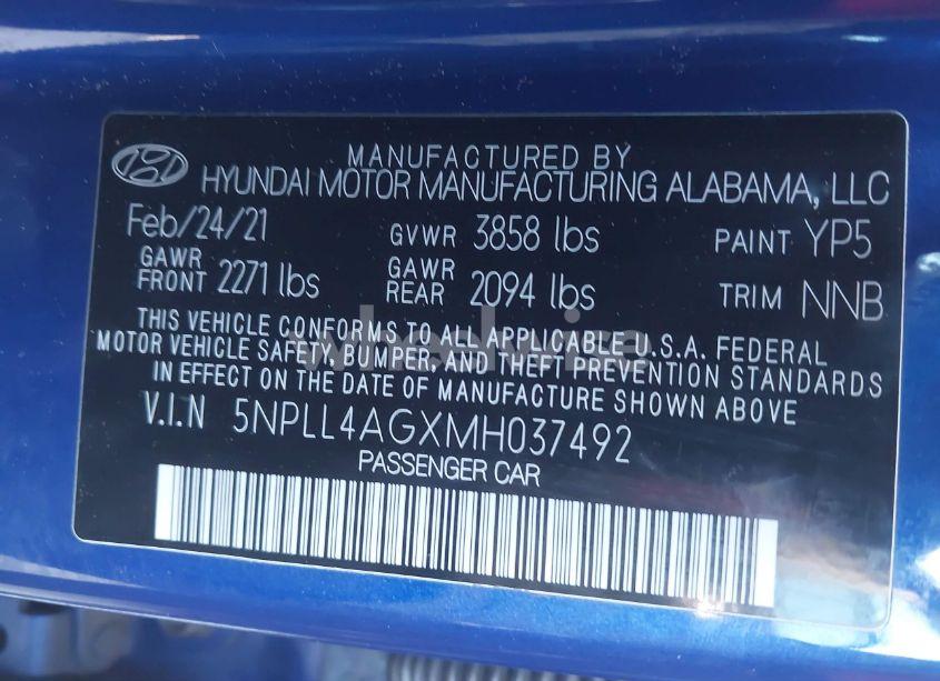 Photo 9 of 2021 Hyundai Elantra SE (VIN 5NPLL4AGXMH037492)