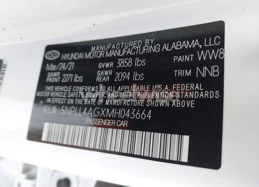 Photo 9 of 2021 Hyundai Elantra SE (VIN 5NPLL4AGXMH043664)