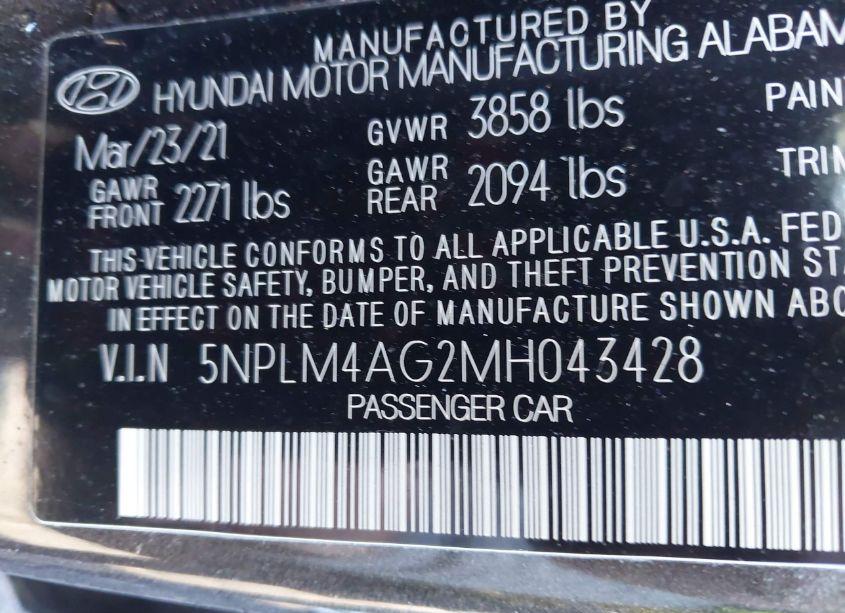 Photo 12 of 2021 Hyundai Elantra SEL (VIN 5NPLM4AG2MH043428)