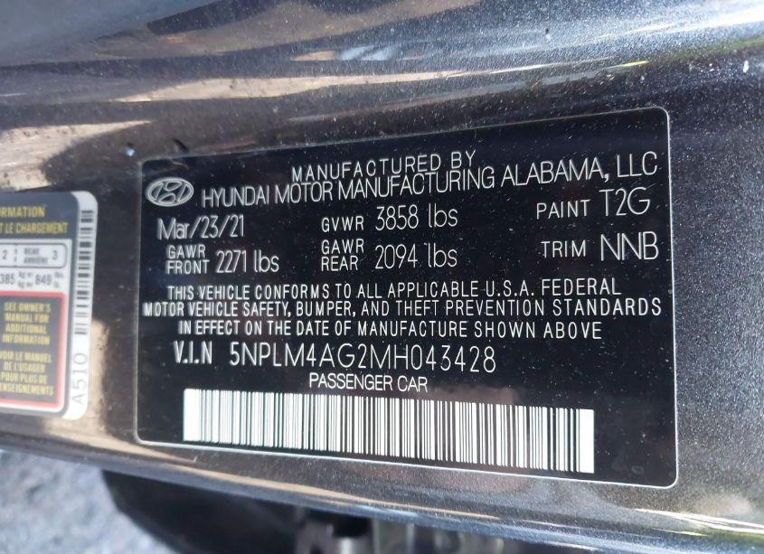 Photo 9 of 2021 Hyundai Elantra SEL (VIN 5NPLM4AG2MH043428)