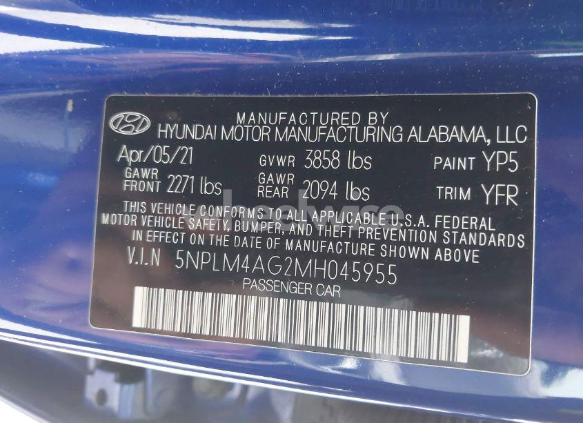 Photo 9 of 2021 Hyundai Elantra SEL (VIN 5NPLM4AG2MH045955)