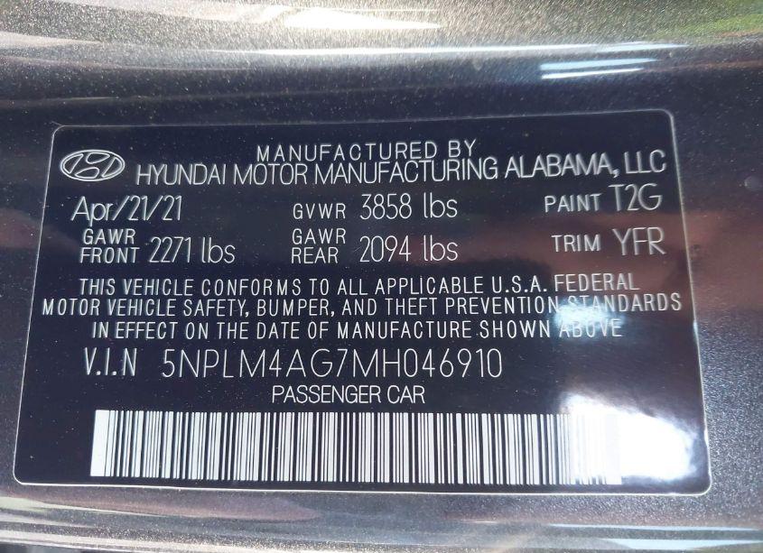Photo 9 of 2021 Hyundai Elantra SEL (VIN 5NPLM4AG7MH046910)