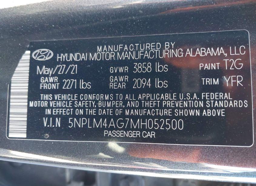 Photo 9 of 2021 Hyundai Elantra SEL (VIN 5NPLM4AG7MH052500)