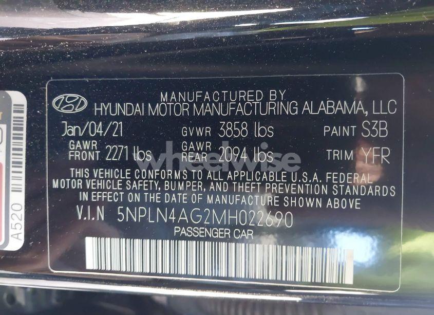 Photo 9 of 2021 Hyundai Elantra SEL (VIN 5NPLN4AG2MH022690)