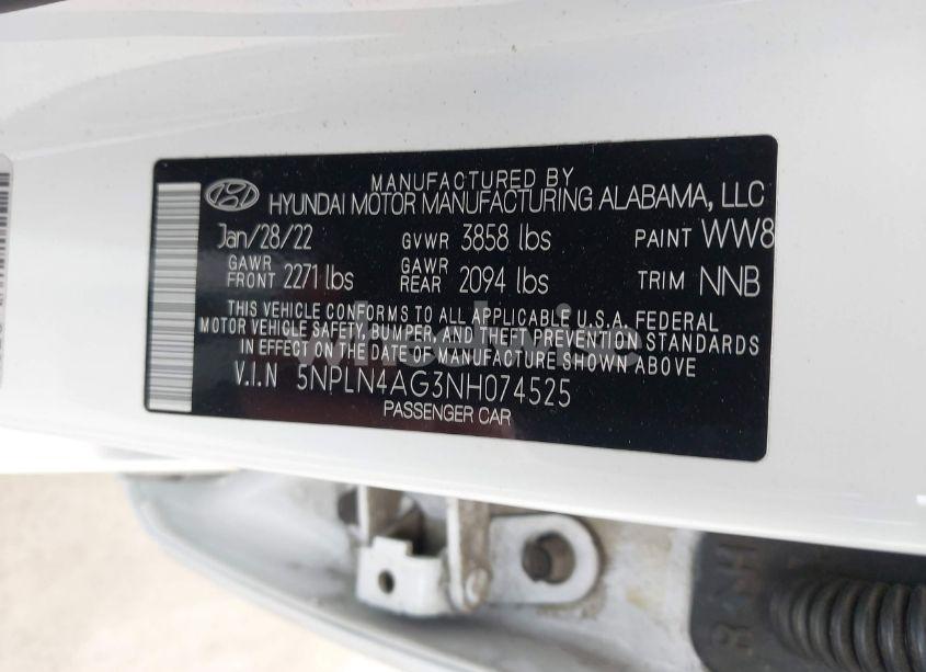 Photo 9 of 2022 Hyundai Elantra SEL (VIN 5NPLN4AG3NH074525)