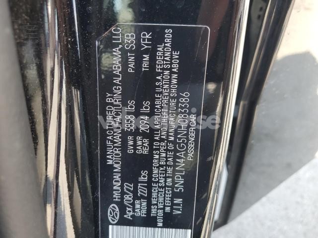 Photo 5 of 2022 HYUNDAI ELANTRA SEL (VIN 5NPLN4AG5NH083386)