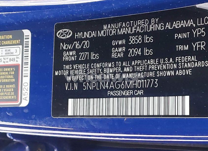 Photo 9 of 2021 Hyundai Elantra SEL (VIN 5NPLN4AG6MH011773)