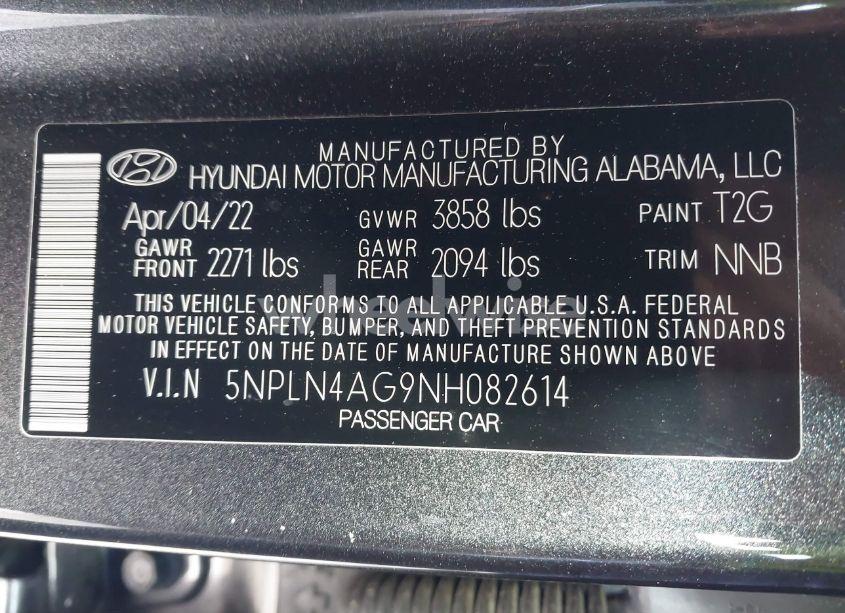 Photo 9 of 2022 Hyundai Elantra SEL (VIN 5NPLN4AG9NH082614)