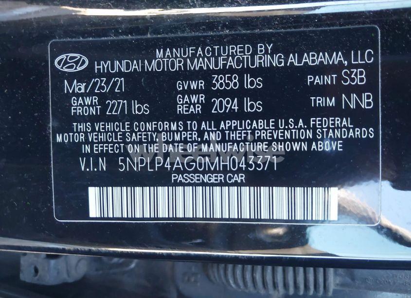 Photo 9 of 2021 Hyundai Elantra LIMITED (VIN 5NPLP4AG0MH043371)