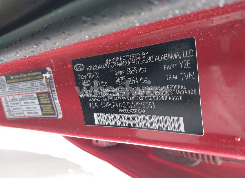 Photo 9 of 2021 Hyundai Elantra LIMITED (VIN 5NPLP4AG1MH013053)