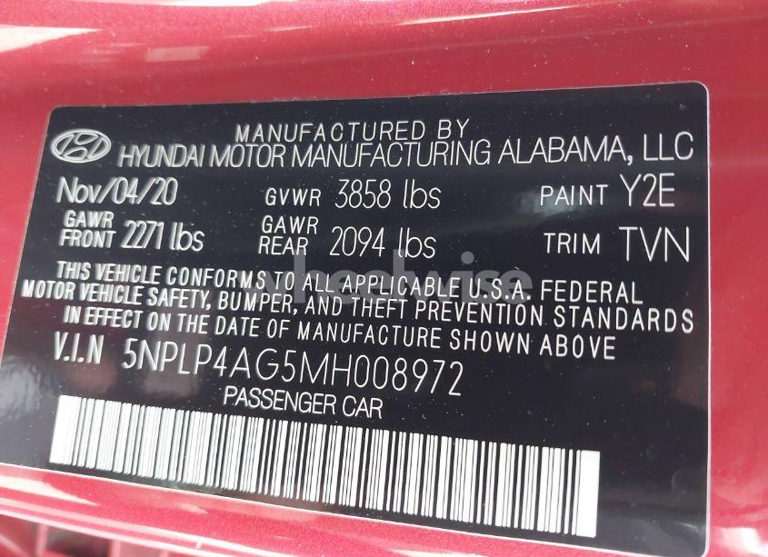 Photo 9 of 2021 Hyundai Elantra LIMITED (VIN 5NPLP4AG5MH008972)