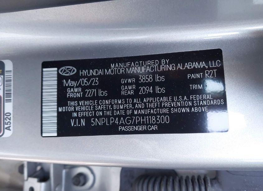 Photo 9 of 2023 Hyundai Elantra LIMITED (VIN 5NPLP4AG7PH118300)