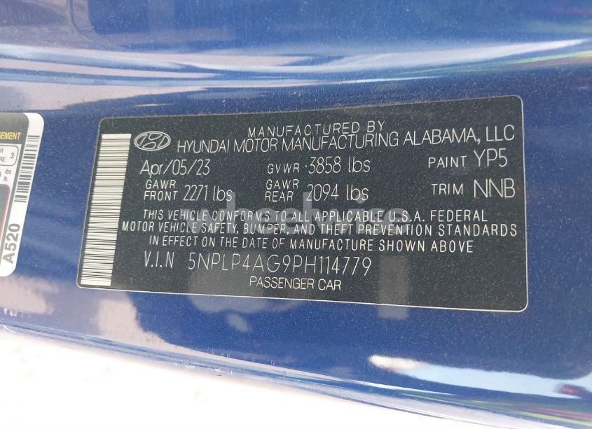 Photo 9 of 2023 Hyundai Elantra LIMITED (VIN 5NPLP4AG9PH114779)