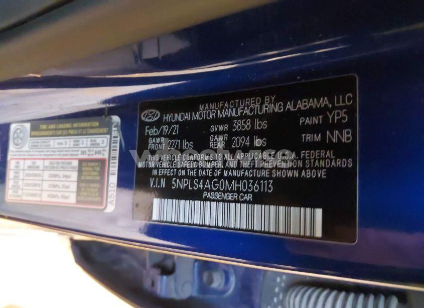Photo 9 of 2021 Hyundai Elantra SEL (VIN 5NPLS4AG0MH036113)