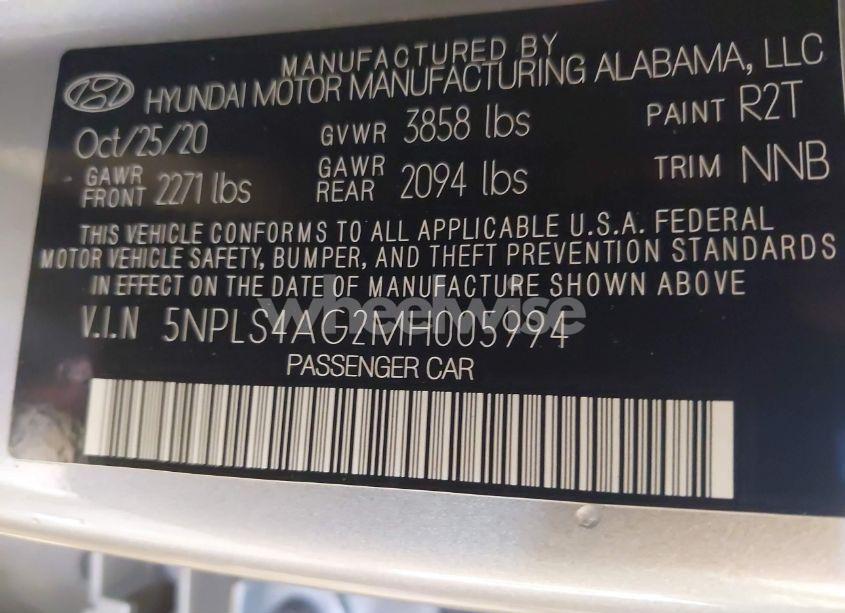 Photo 9 of 2021 Hyundai Elantra SEL (VIN 5NPLS4AG2MH005994)