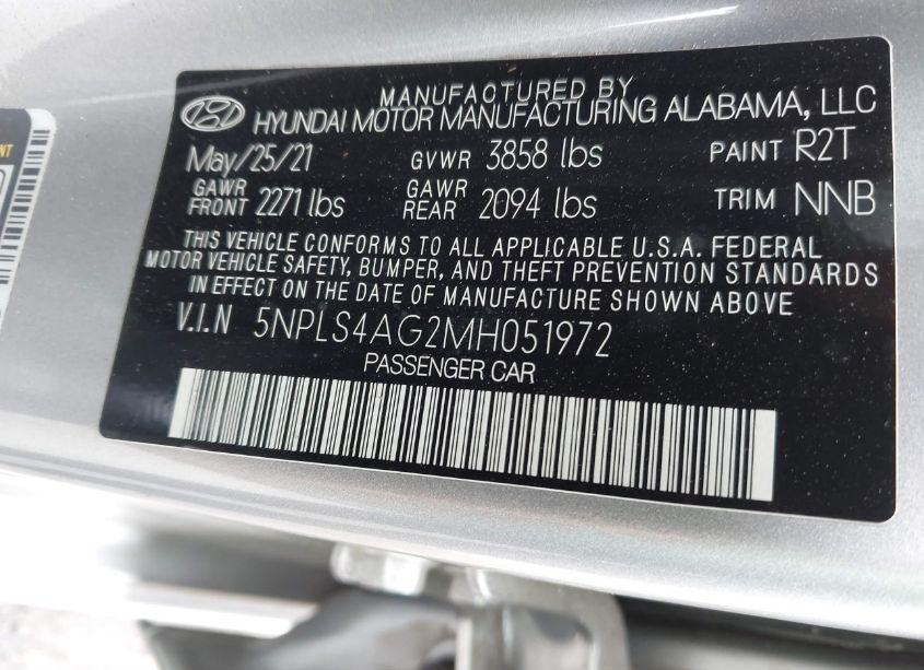 Photo 9 of 2021 Hyundai Elantra SEL (VIN 5NPLS4AG2MH051972)