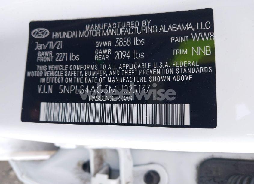 Photo 9 of 2021 Hyundai Elantra SEL (VIN 5NPLS4AG3MH025137)