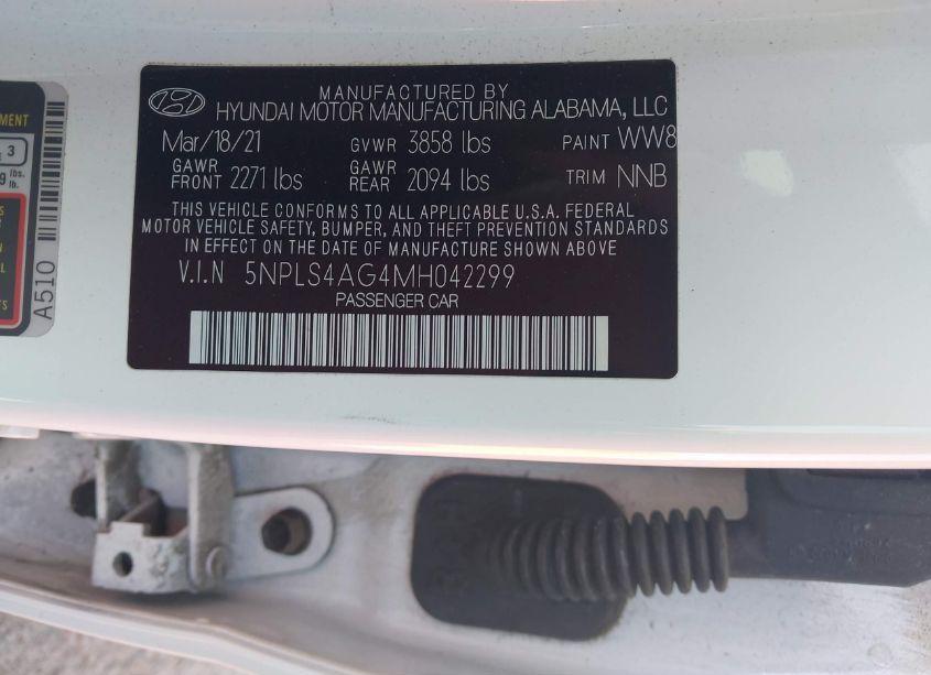 Photo 9 of 2021 Hyundai Elantra SEL (VIN 5NPLS4AG4MH042299)