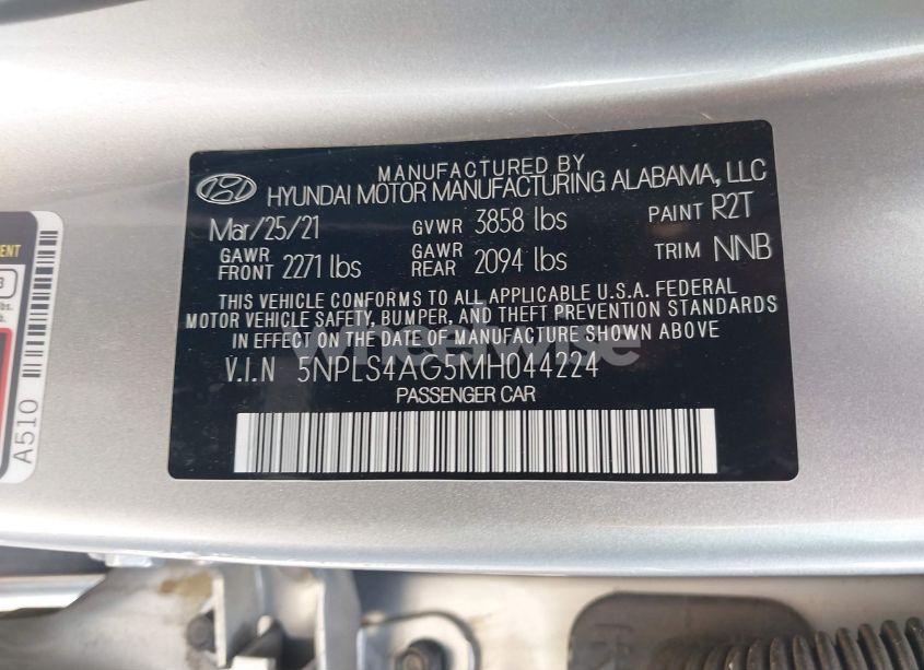 Photo 9 of 2021 Hyundai Elantra SEL (VIN 5NPLS4AG5MH044224)
