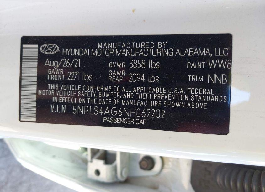 Photo 9 of 2022 Hyundai Elantra SEL (VIN 5NPLS4AG6NH062202)