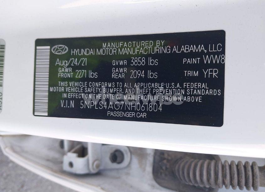 Photo 9 of 2022 Hyundai Elantra SEL (VIN 5NPLS4AG7NH061804)