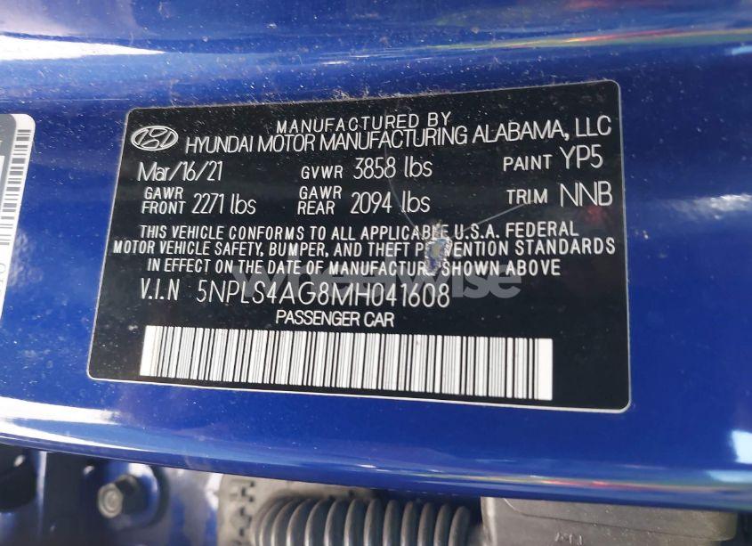 Photo 9 of 2021 Hyundai Elantra SEL (VIN 5NPLS4AG8MH041608)