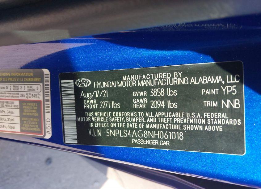 Photo 9 of 2022 Hyundai Elantra SEL (VIN 5NPLS4AG8NH061018)