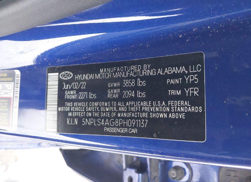 Photo 9 of 2023 Hyundai Elantra SEL (VIN 5NPLS4AG8PH091137)