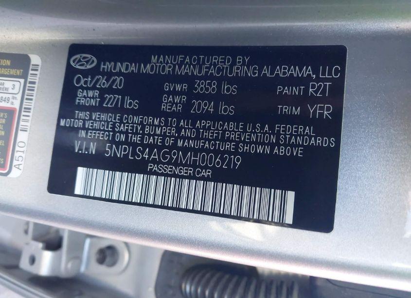 Photo 9 of 2021 Hyundai Elantra SEL (VIN 5NPLS4AG9MH006219)